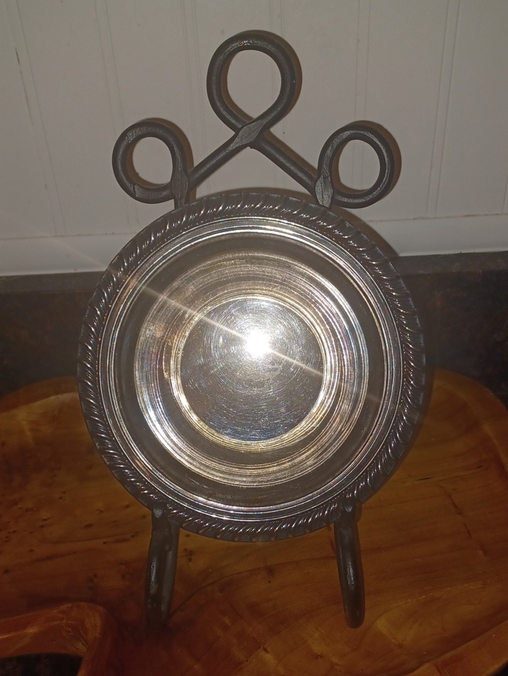 Vtg WM Rogers 848 Silver Plate Round Serving Bowl 6.5" Rope Design Edge Decor